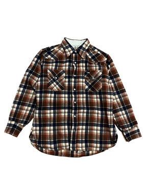 VTG Pendleton High Grade Western Wear Wool Shirt Mens Large Brown Pearl Snap USA